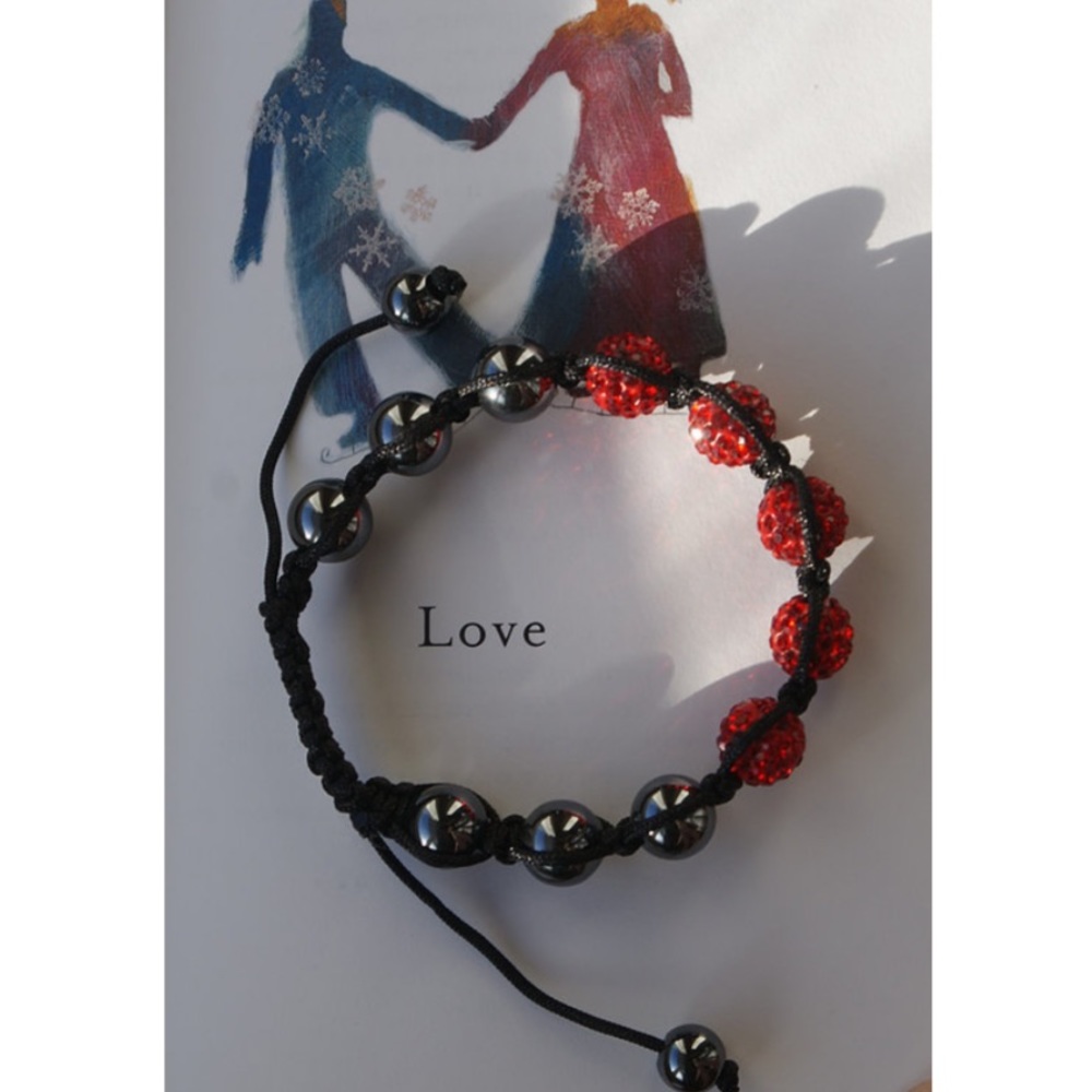 Red shamballa bracelet